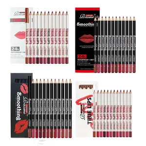 Matte Lip Liner Set, 12pcs/box Long Lasting Lip Liner Pencil, Easy Coloring Lip Liner Pen, Women Makeup Accessories