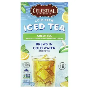 Celestial Seasonings Cold Brew Iced Tea, Green Tea, 18 Tea Bags, 1.26 oz (35 g)