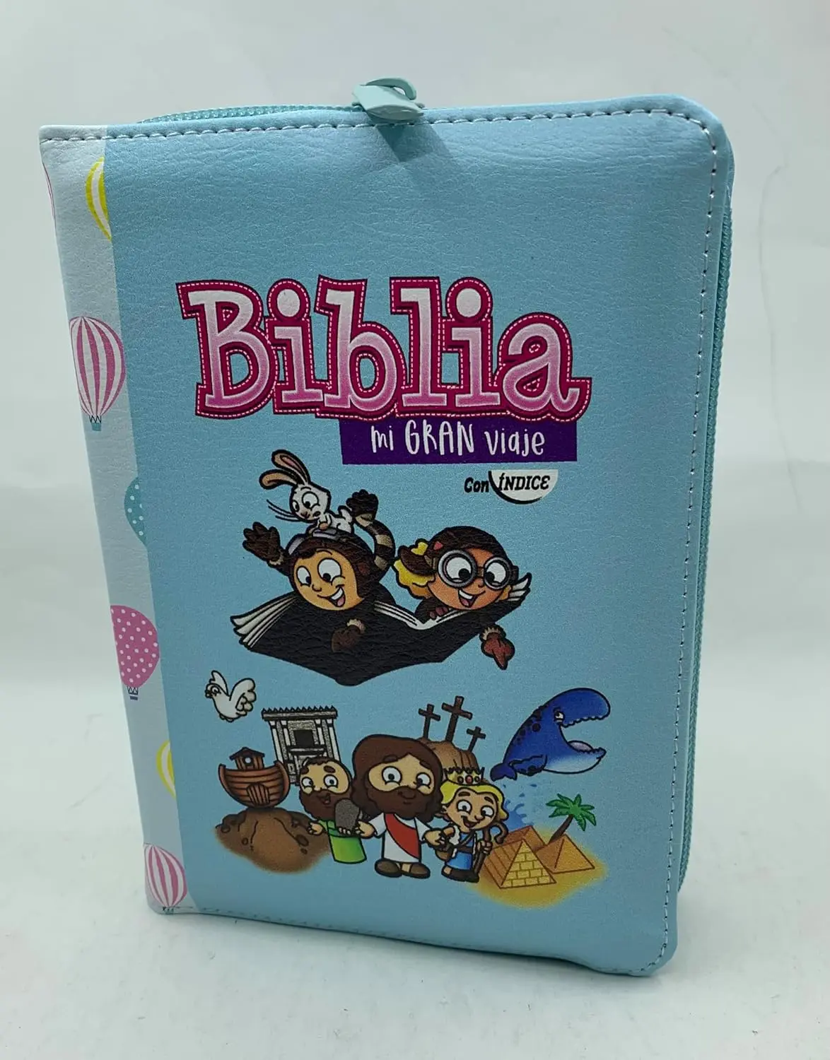 Biblia Mi Gran Viaje Niñas ilustrada RV1960Con Índice cierrre globos turquesa Imitation Leather