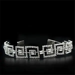 212 MAIN Men's Clip-On Tiara Crown - Brass Base, Imitation Rhodium Finish, Top-Grade Crystals for Special Occasion Costumes & Accessories