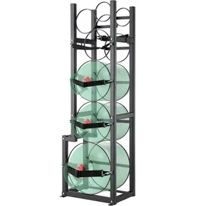 VEVOR Refrigerant Tank Rack, with 3x 30lbs Bottle Tanks, Cylinder Tank Rack 12.79x12.99x33.07 in, Refrigerant Cylinder Rack Gas Cylinder Racks and Holders for Freon, Gases, Oxygen, NitrogenVEVOR Super Brand Day