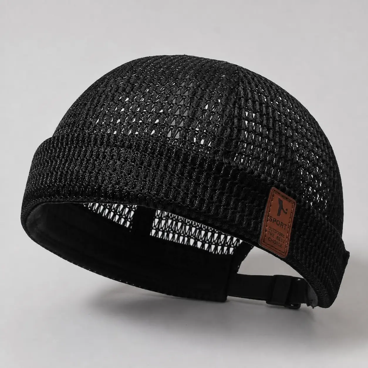 Men's Brimless Docker Beanie with Breathable Mesh Fabric, Structured Adjustable Cap for Outdoor Wear, Beanie Hat, Detachable Cap, Ventilated, Structural Shape