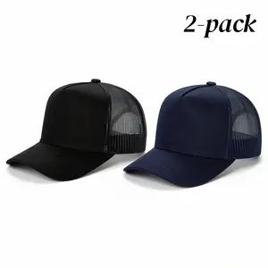 2-pack Solid color baseball cap trucker hat, simple and stylish, breathable and adjustable for outdoor sports, suitable for spring and autumn travel and beach vacations