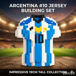 Micro Building Blocks Soccer Jersey Set #10 - 7.5" Mini Bricks Football Kit, 3D Pixel Art Model Puzzle, Perfect Desk Display Collectible & Gift for Sports Fans, Adults, Teens (Age 8+) (191 )