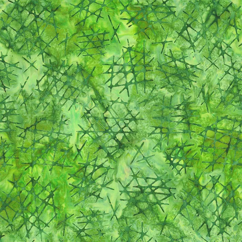 Fabric Northcott Citrus Green Crosshatch Abstraction Banyan Batiks by the Quarter Yard 83812-72