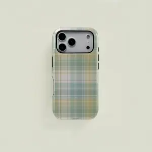 Plaid Texture Phone Case, Scottish Tartan Vintage Print, Durable Two-In-One Protection, Fits iPhone | Tough Phone Case | Phone Case for Iphone 17 16 15 14 13 12 11 8 7 SE series