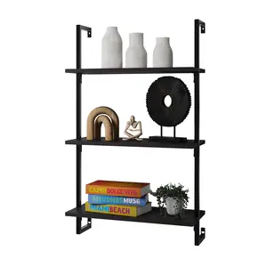 Madera 40.55" Industrial Wall-Mounted Bookcase
