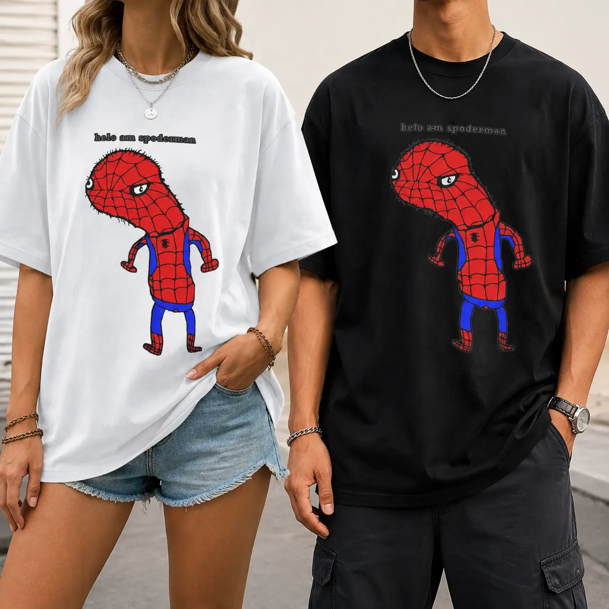 Funny Spider Superhero Meme Shirt, Cute Cartoon Graphic Tee, Vintage Streetwear T-Shirt for Men Women