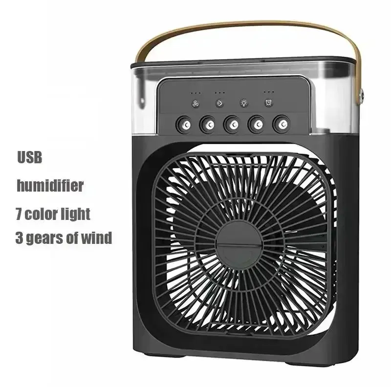 3-in-1 Mini Air Cooler Fan with LED Night Light & Humidifier