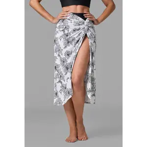 Womens North Bay Village Knot Cover-Up | White/Black Perfect Peony