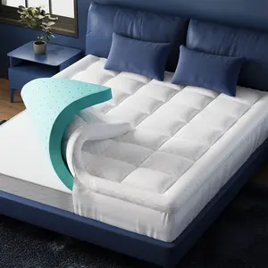 Belffin Official Double-Layer Mattress Topper Memory Foam Breathable 2-in-1 Adjustable Cloud-Like Comfort Cooling Gel