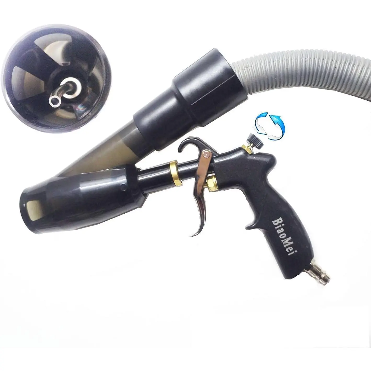 2 In 1 Automotive Interior Detailing Air Blow & Vacuum Tool - Upgraded Metal Rotate Tube, Air Compressor Compatible, Quick Cleaning, Blasts Dirt and Dust, Dust Off Surfaces, Manufacturer Warranty