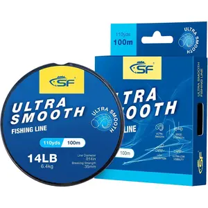 14LB/6.3KG ultra-smooth monofilament fishing line, with reel, single line, transparent nylon invisible fishing line, 110 yards, 0.35 mm: for sports and outdoor activities