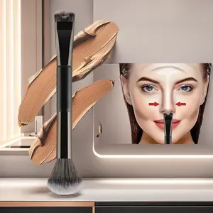 2-in-1 Dual-Ended Blush Brush, Contour Makeup Brush, U-Shaped Nose Contour Brush, Highlighter, Blending Brush Foundation, Concealer Makeup Tool