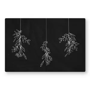 Begin Home Decor C1MP2436FJ6PMA 24 x 36 in. Mistletoe - Black Metal Print Wall Art for Living Room Decor Ideas