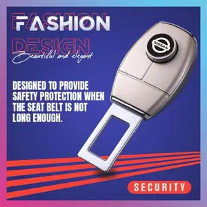 Car seat belt silver buckle clip lock extender  For Nissan Qashqai X J10 J11 Trail Tiida Teana Skyline Juke X-trail Almera