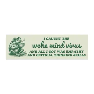 Funny Woke Mind Virus Car Magnet, Retro Empathy Frog Magnet, Liberal Leftist Social Justice Critical Thinking Skills,Anti Trump MAGA