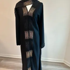 Black and gold abaya