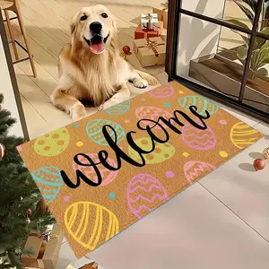 Easter Egg Print Doormat Nonslip, Easy Clean, Perfect for Bedroom Living Room Home Decor, Ideal Gift for Friends Family Festivals Celebrations Holidays Seasonal Parties
