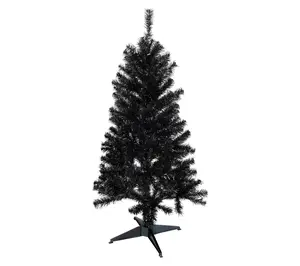 Northlight Holographic Slim Tinsel Halloween Tree 4' Unlit