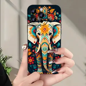 A creative elephant pattern phone case, TPU shockproof full protection case, suitable for iPhone 17/16/15/14/13/12/11 PRO MAX PLUS AIR E XS and PROMAX MINI, an ideal gift for friends and family, MS2115