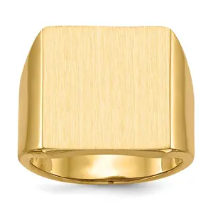 14k 16.5x17.5mm Open Back Mens Signet Ring