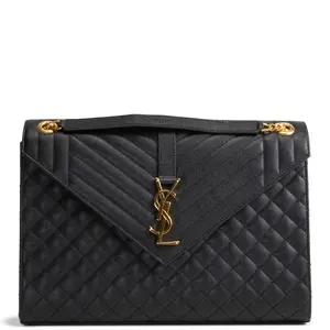 Pre-owned Saint laurent Leather Crossbody Bags Grain de Poudre Triquilt Large Envelope Bag