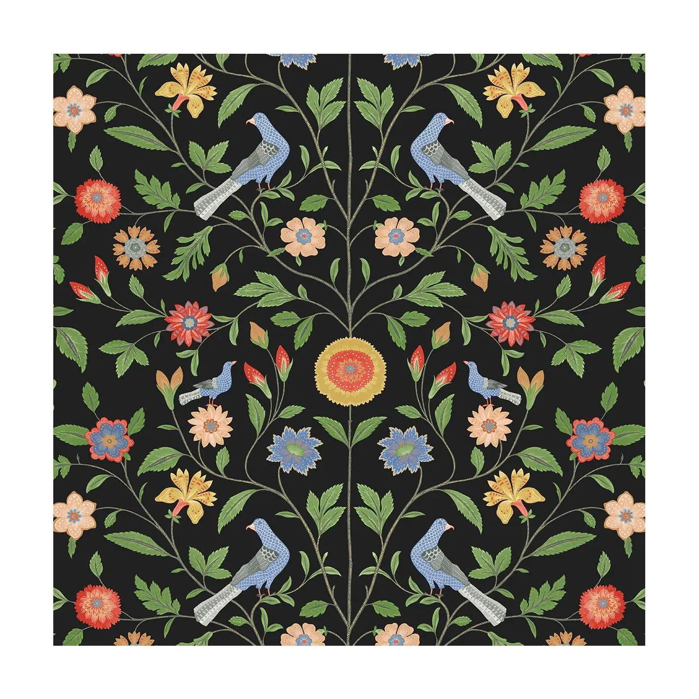 NextWall Bird Toile Peel-and-Stick Wallpaper NextWall Bird Toile Peel-and-Stick Wallpaper