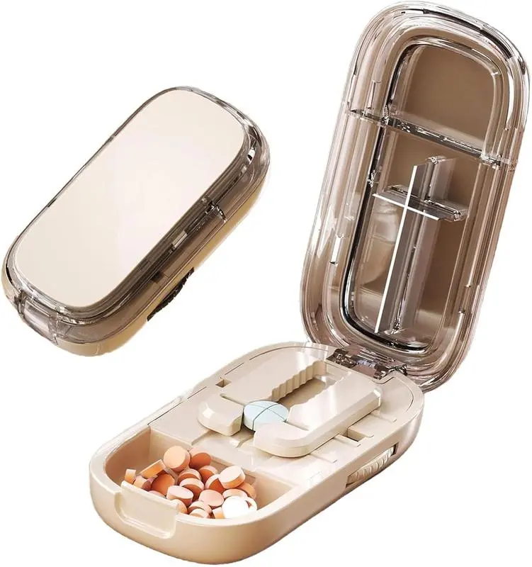 Precision Pill Cutter with Storage Case, Adjustable Tablet Splitter for Small Tiny Pills, Clean Even Cuts, BPA-Free Food Safe, Portable Travel Pill Splitter for Seniors & Daily Use
