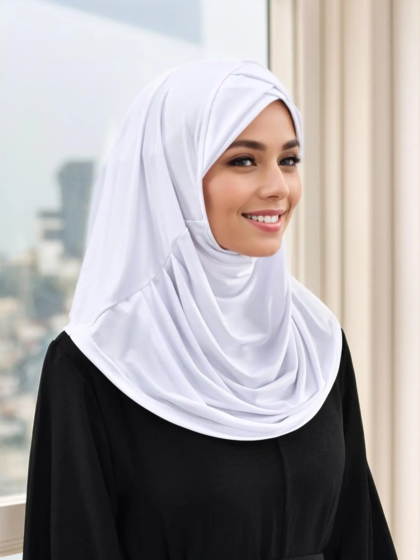 Women's Solid Color Instant Hijab, Modest Casual Breathable Comfortable Hijab for Daily Wear, Fashion Accessories for Women & Girls
