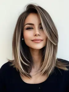 12 Inch Short Straight Wigs for Women, Gorgeous Fluffy Wigs without Bangs, Synthetic Lace Front Wigs for Party, Daily Use, Middle Part Wig