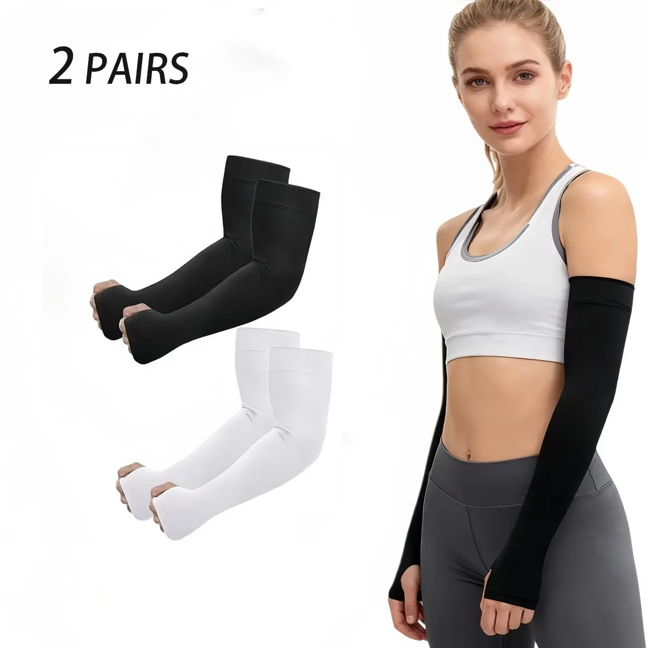 Ice Silk UV Protection Arm Sleeves, Unisex Gaming Wrist Guards, Micro-Pressure, Thumb Hole & Straight Tube Styles, Outdoor Sunscreen, Comfortable & Durable