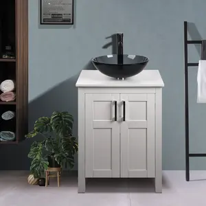 White Finish Bathroom Vanity and Sink Set HW1120-WH White Finish Bathroom Vanity and Sink Set HW1120-WH