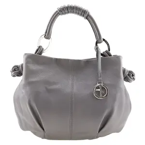 Pre-owned Giorgio Armani Lambskin Shoulder Bags Armani Shoulder Bag Gray