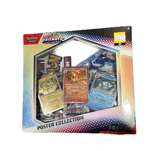 Pokemon Prismatic Evolutions Poster Collection with 3 Foil Promo Cards Flareon Vaporeon Jolteon 27 Card Illustrations Eevee Evolutions TCG Booster Packs