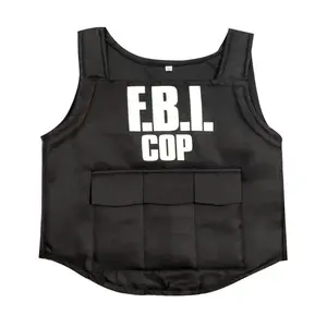 Kinderen Fbi Swat Kostuums Cosplay Kleding Halloween Kerst Carnaval Verjaardagscadeau Mini Kogelvrij Vest Helm Swat Pak