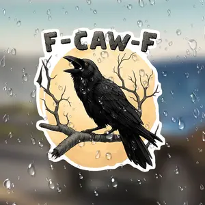 Funny Crow Pun Sticker, Gothic Humor Decal for Car Laptop Fridge Luggage Plastic Surfaces, Car Decals, Unique Joke Gift Idea