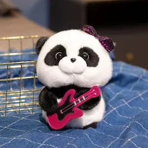 18cm New Simulated Music Panda Doll Stuffed Plush Toy Pillow Handmade Cartoon Anime Suitable Children's Birthday Gift Fun Doll