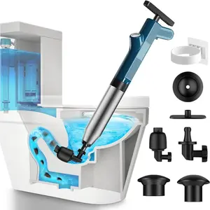 Toilet Clog Remover, Toilet Cleaning Tools, Stainless Steel Toilet Plunger, Suitable for Bathroom, Shower, Sink, Bathtub, Balloon Household Items