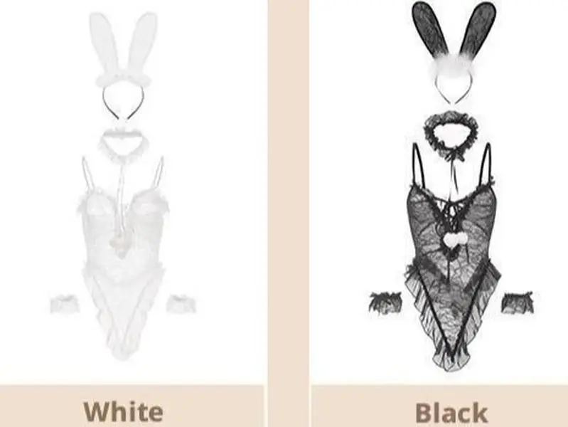 Mesh Bunny Costume Bodysuit – Lace Push-Up Teddy for Party Wear
