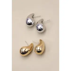 Graceful Lightweight Teardrop Earrings - Gold