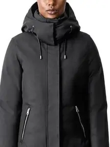 Mackage Women's Kelsie Hooded Down Parka, Black Collar Leather