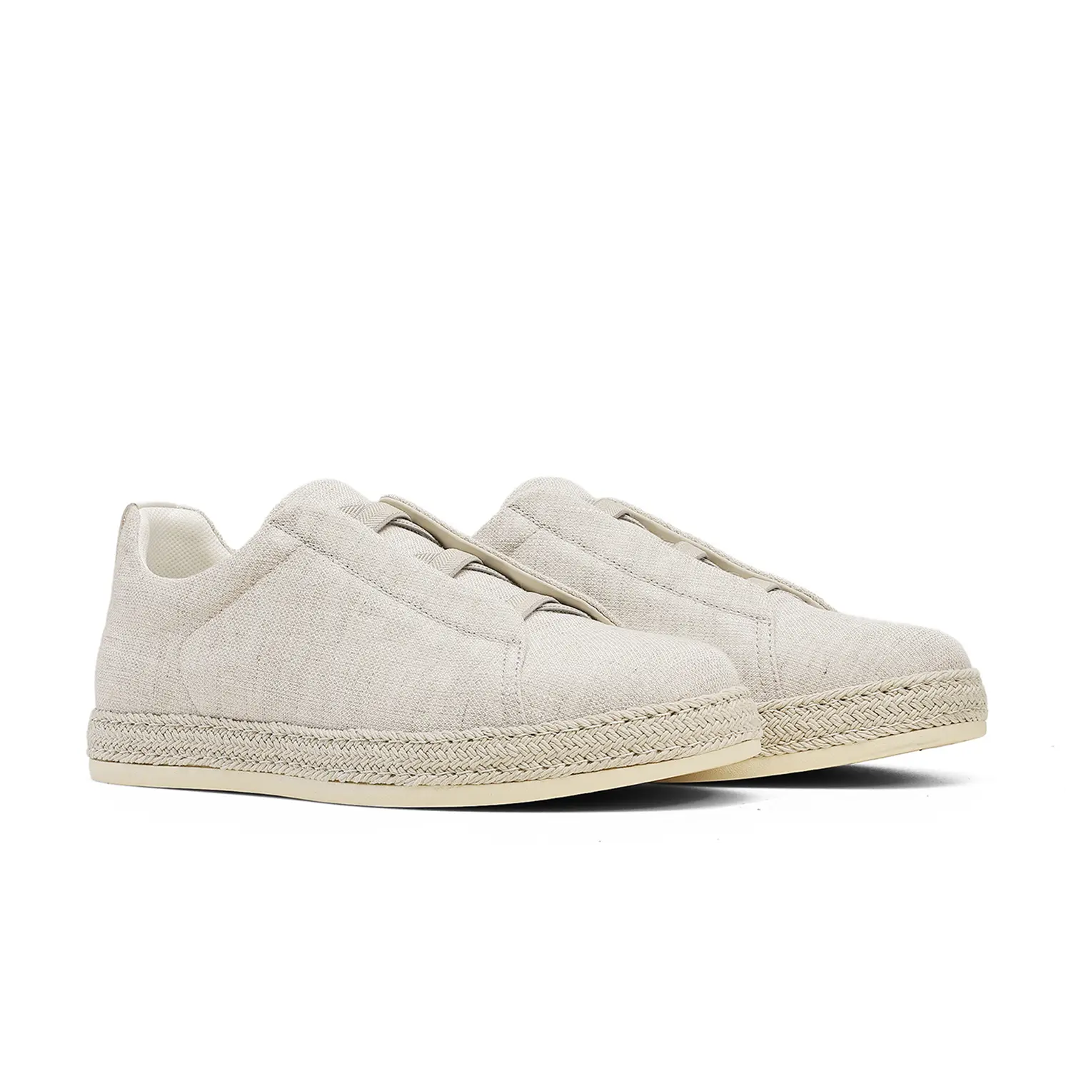 DESAI 100% Linen Casual Sneakers Breathable Sweat-Absorbent Soft Sole Slip-On with No-Tie Design DSCX6129
