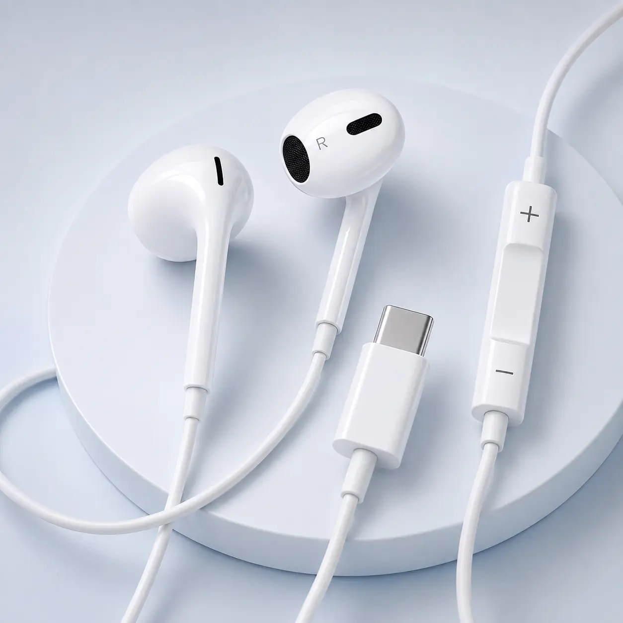 Lightning Port Headphones for iPhone, White Wired Earbuds with Built-In Microphone, Volume Control and Audio Functionality for Calls, Music and Daily Use