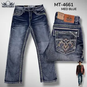 Montero Men's Blue Modern Boot Denim Jeans-MON 4661