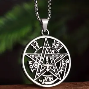 Vintage pentagram witchcraft jewelry pendant