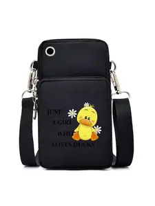 Cute Yellow Duck Cartoon Floral Phone Bag Cute Duckling Print Accessory Perfect for Casual Daily Use Gift for Women Girls Birthday Valentine's Day Christmas Easter Mother's Day Summer Travel Spring Accessories