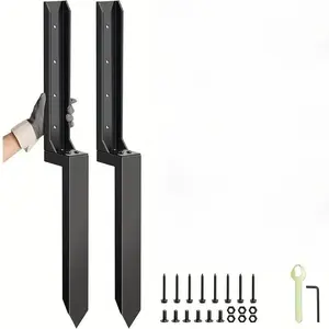 Metal Fence Post Repair Stake, Wood Fence Post Repair Kit, Fence Moor Ground Spike for Fixing Leaning Fence, Garden Supplies