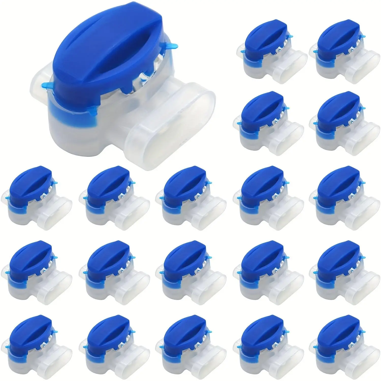 20/40pcs Electrical IDC 314-box 3 Way Outdoor Boundary Wire Connector, Self-Stripping Moisture-Resistant Pigtail Connectors for Robotic Lawn Mowers, Irrigation Applications