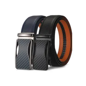 Leather Adjustable Ratchet Belt Men 2 Pack - Customizable Fit, Effortless Style (35mm)